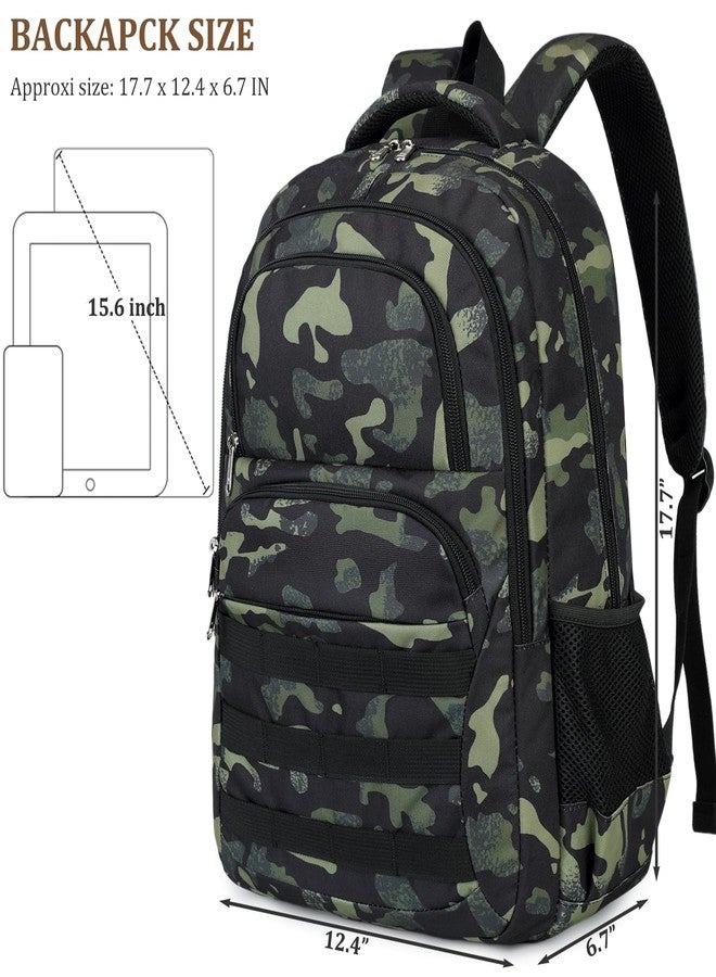 JIANYA Boys Backpack Kids School Backpack Big Student Laptop Backpack Middle School Bookbag Teen Boy Travel Daypack, 17.7 IN Camo Green - Image 5